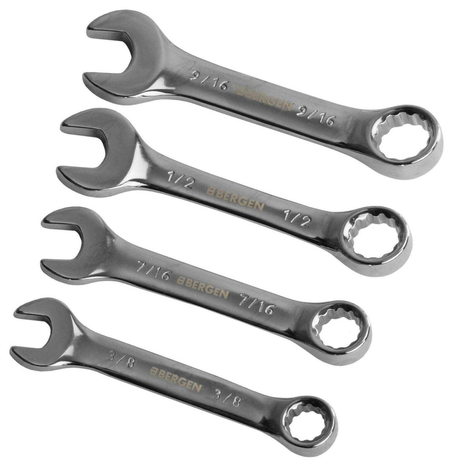 US PRO 7PCS STUBBY SAE COMBINATION SPANNERS 3/8" - 3/4"