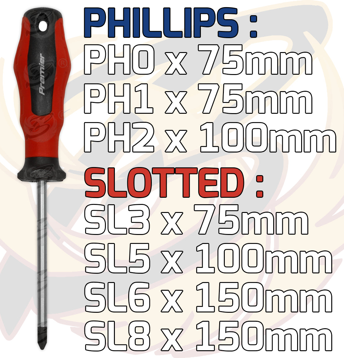 SEALEY 7PCS MAGNETIC SCREWDRIVERS ( SLOTTED - PHILLIPS )