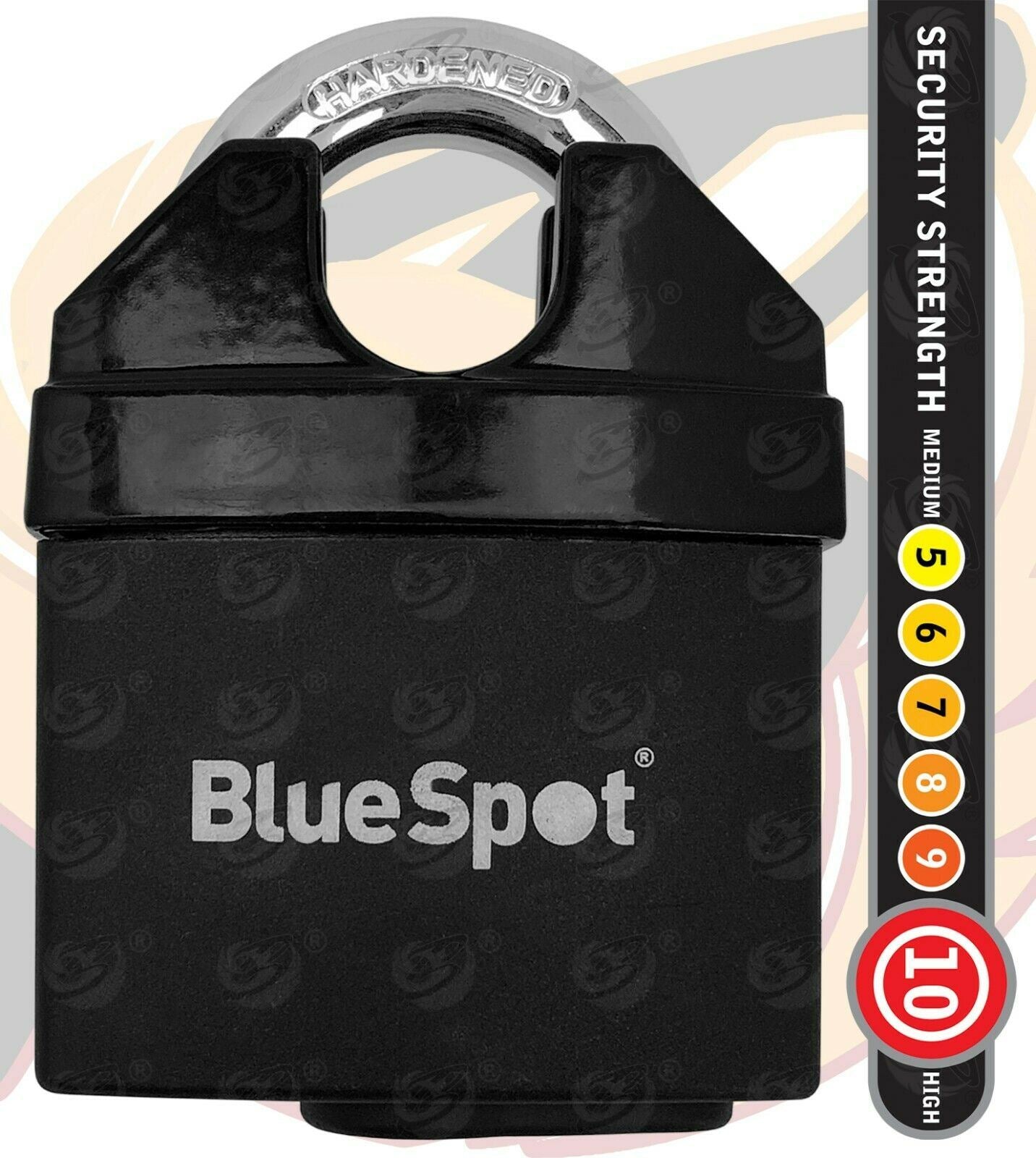 BLUESPOT 6FT LONG 10MM LINKS SECURITY CHAIN WITH 65MM HIGH SECURITY PADLOCK