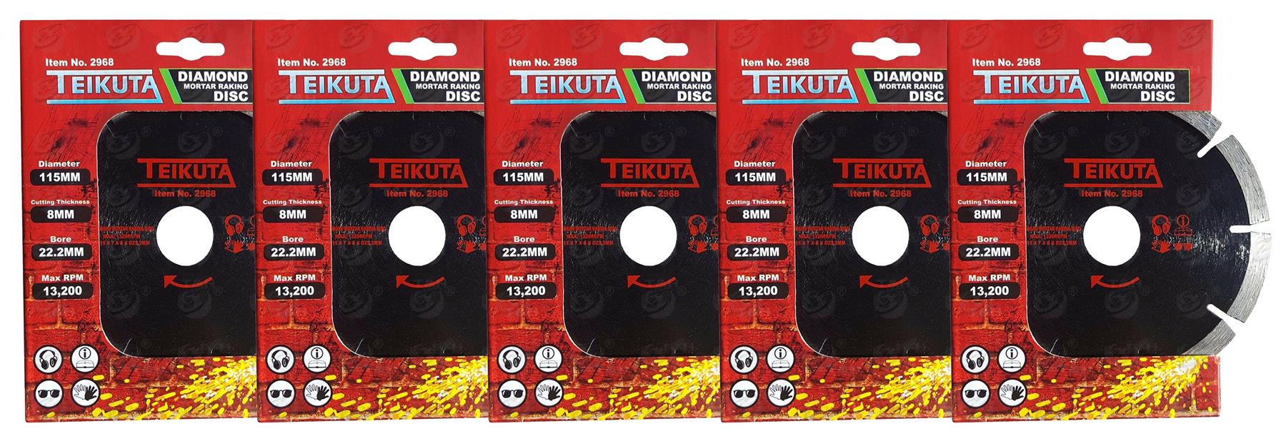 TEIKUTA 4.5" ( 115MM ) DIAMOND MORTAR RAKING DISC ( X 5 )