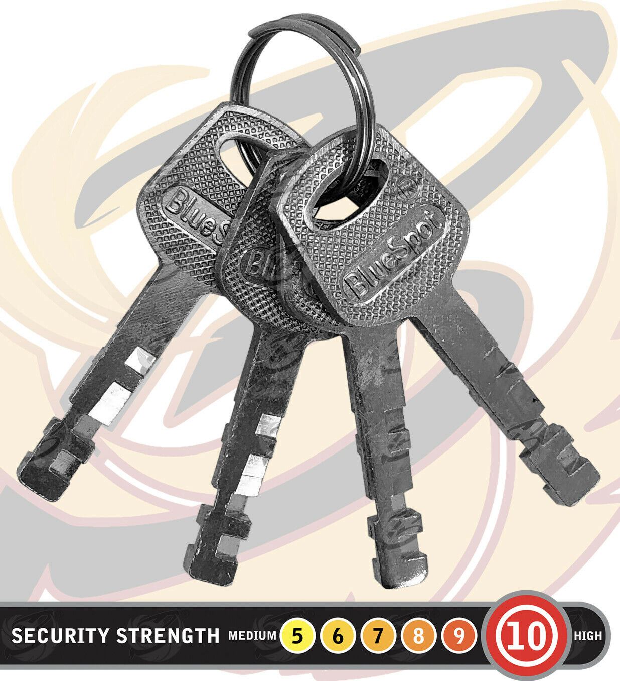 BLUESPOT 6FT LONG 10MM LINKS SECURITY CHAIN WITH 60MM HIGH SECURITY PADLOCK