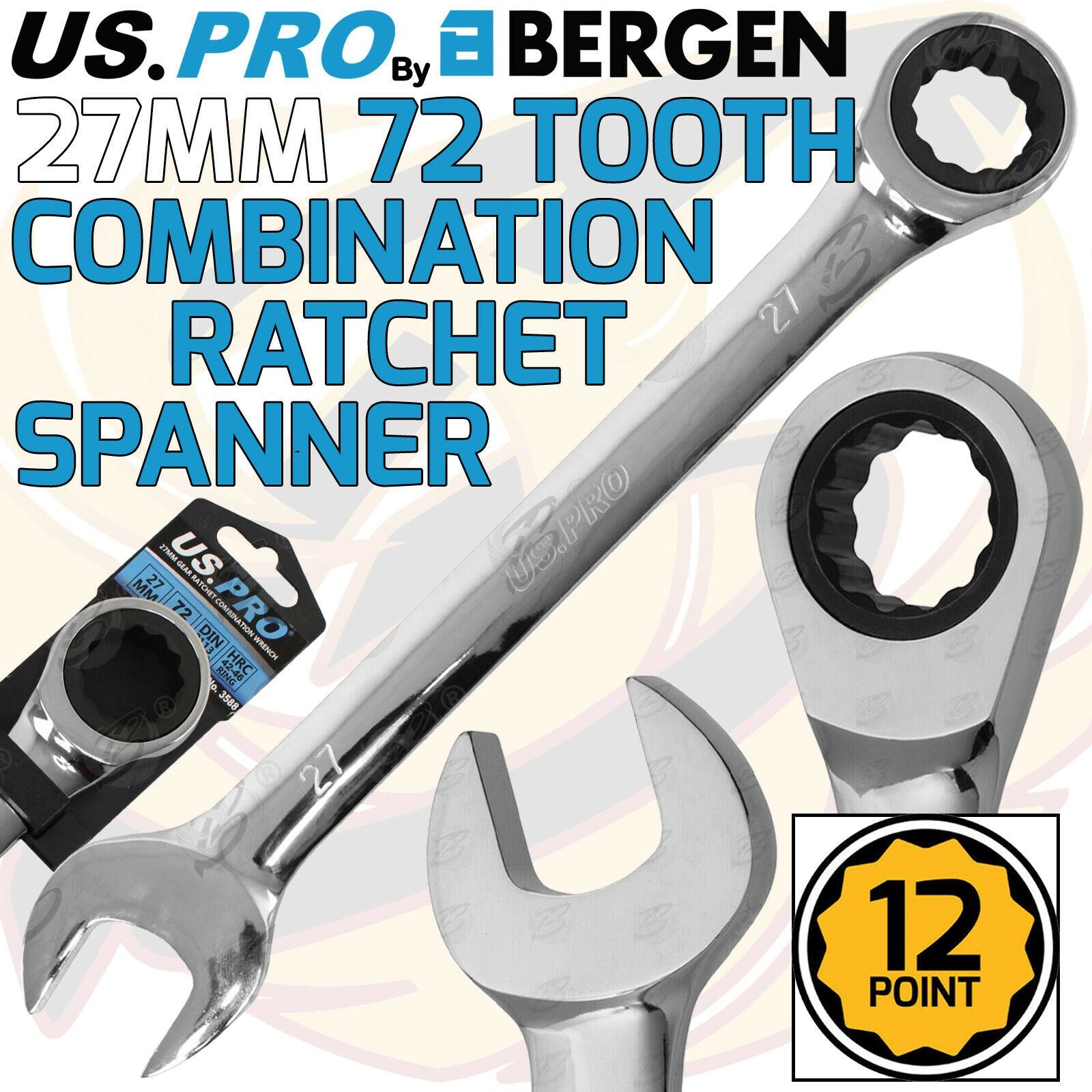US PRO 27MM 72 TOOTH RATCHET SPANNER