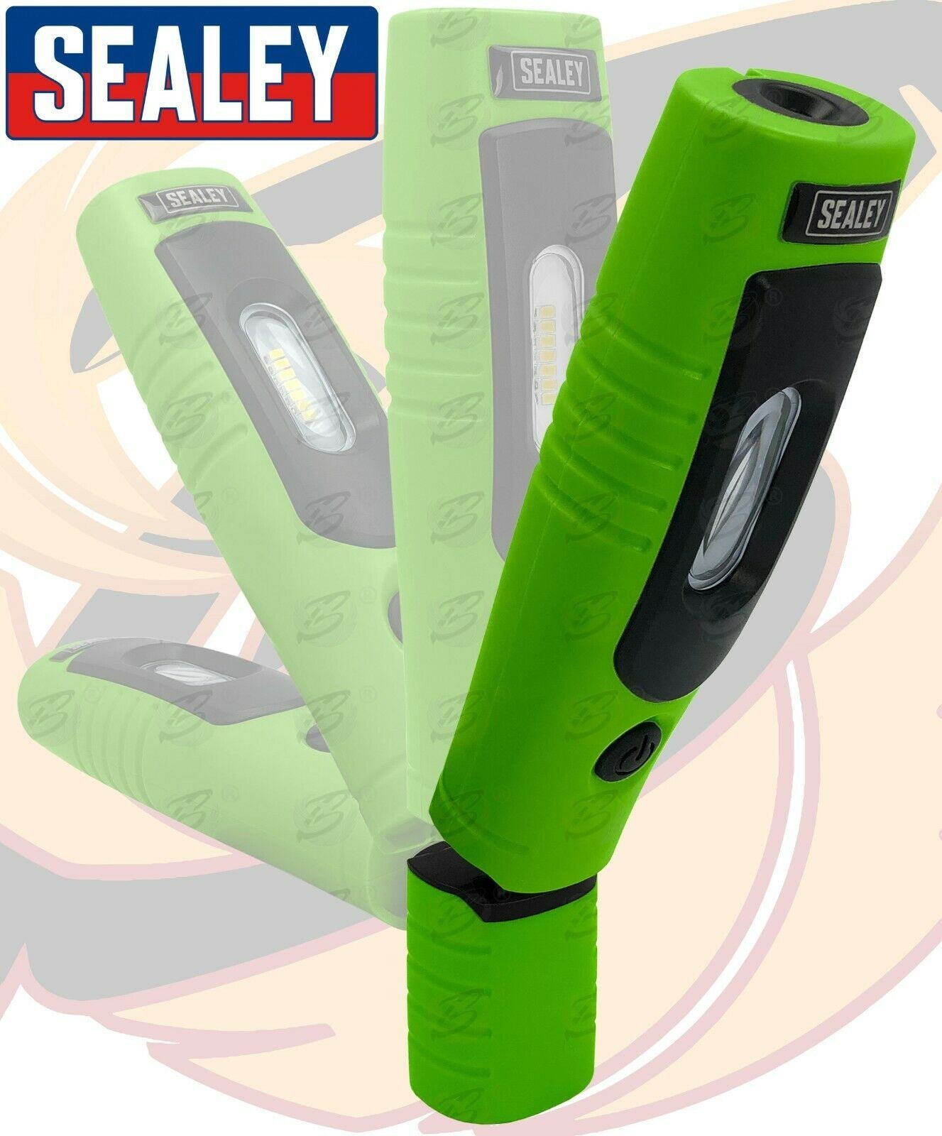 SEALEY RECHARGEABLE SMD LED LI - ION WORK LIGHT ( GREEN )