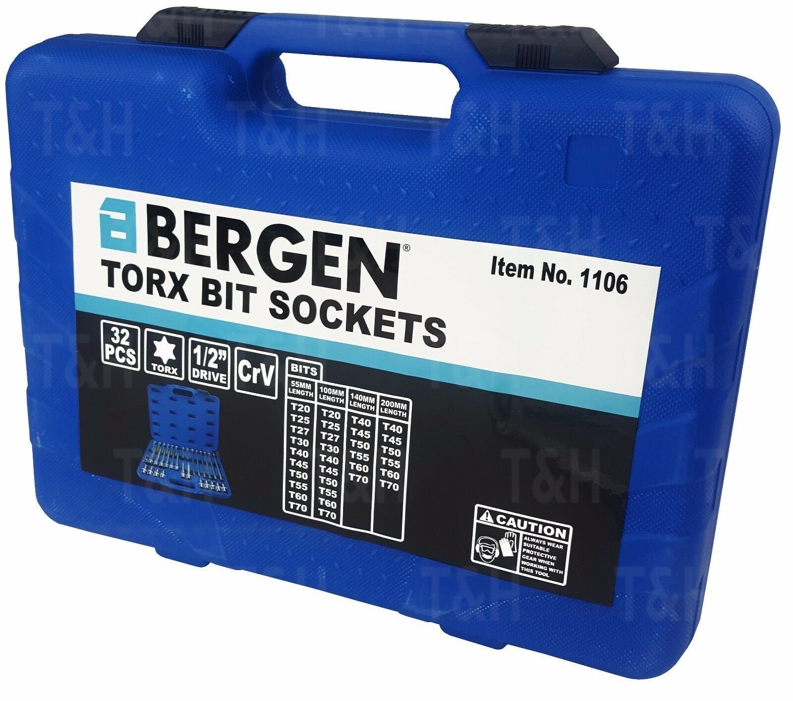 BERGEN 32PCS 1/2" DRIVE TORX BIT SOCKETS T20 - T70