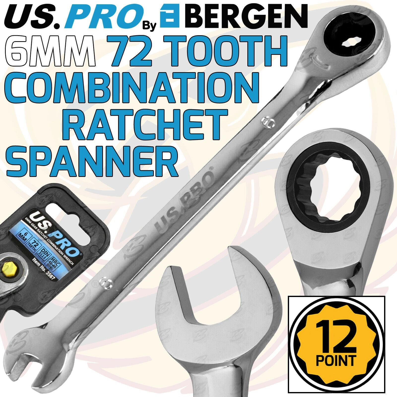 US PRO 6MM 72 TOOTH RATCHET SPANNER