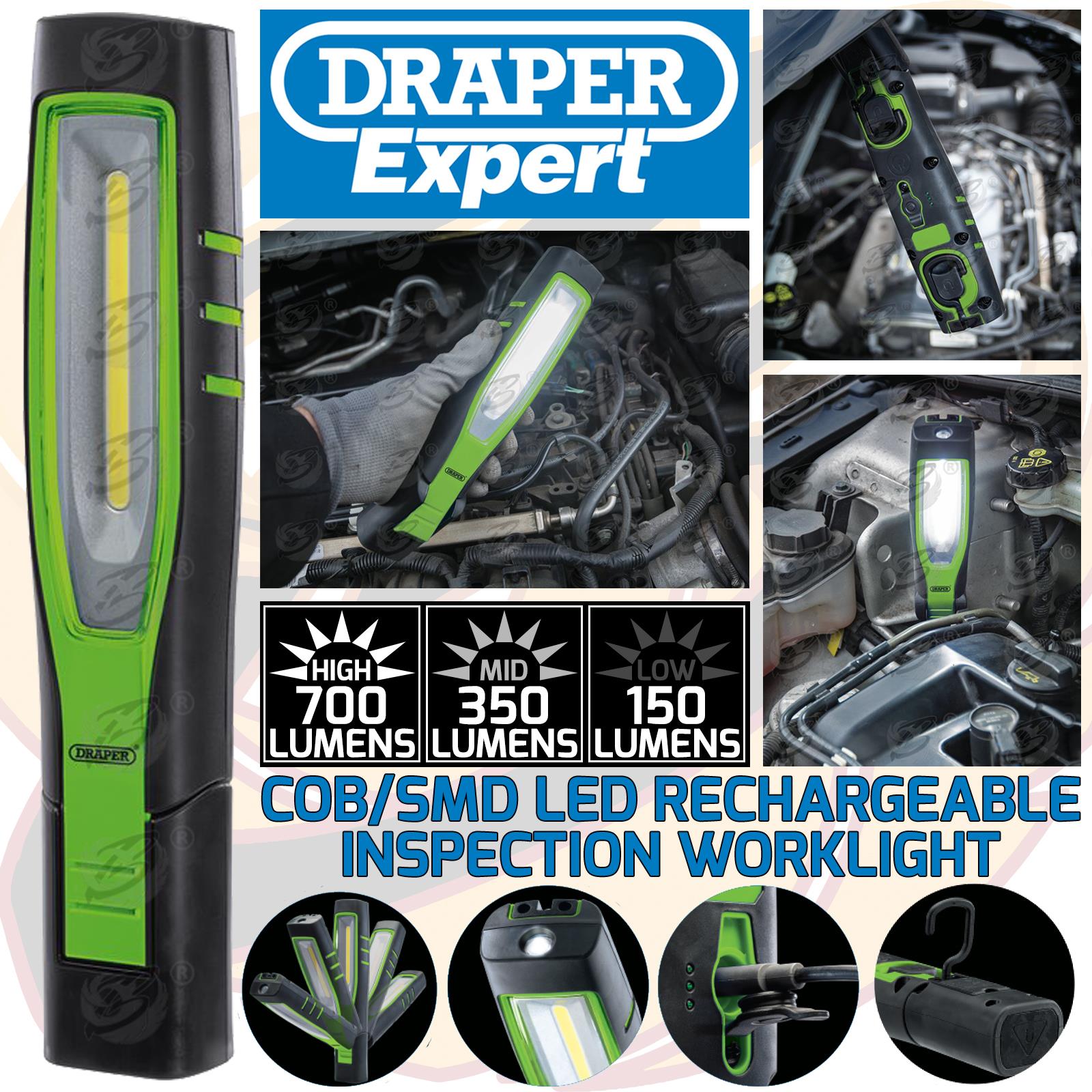 DRAPER RECHARGEABLE SMD LED 7W WORK LIGHT ( GREEN )
