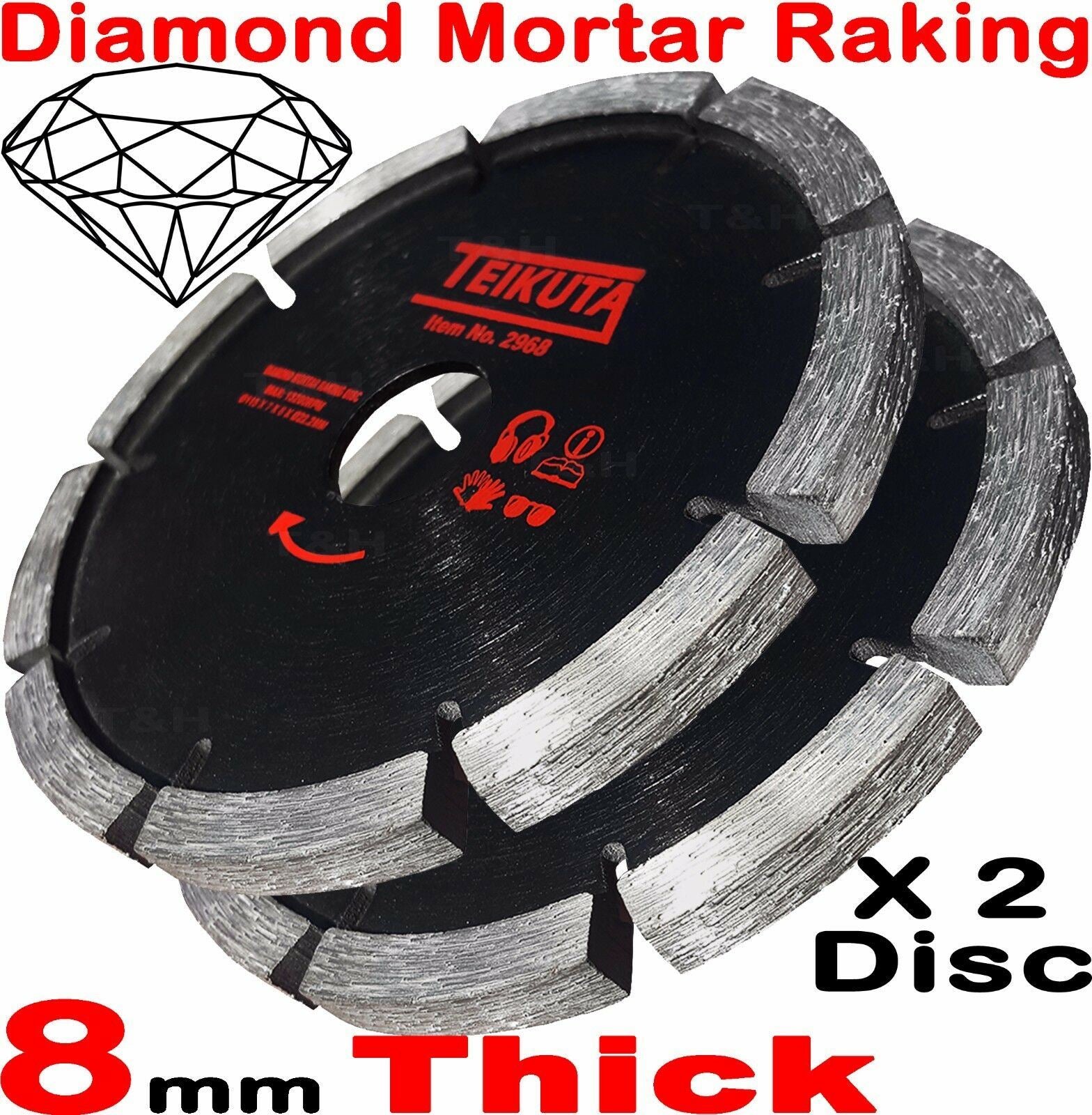 TEIKUTA 4.5" ( 115MM ) DIAMOND MORTAR RAKING DISC ( X 2 )