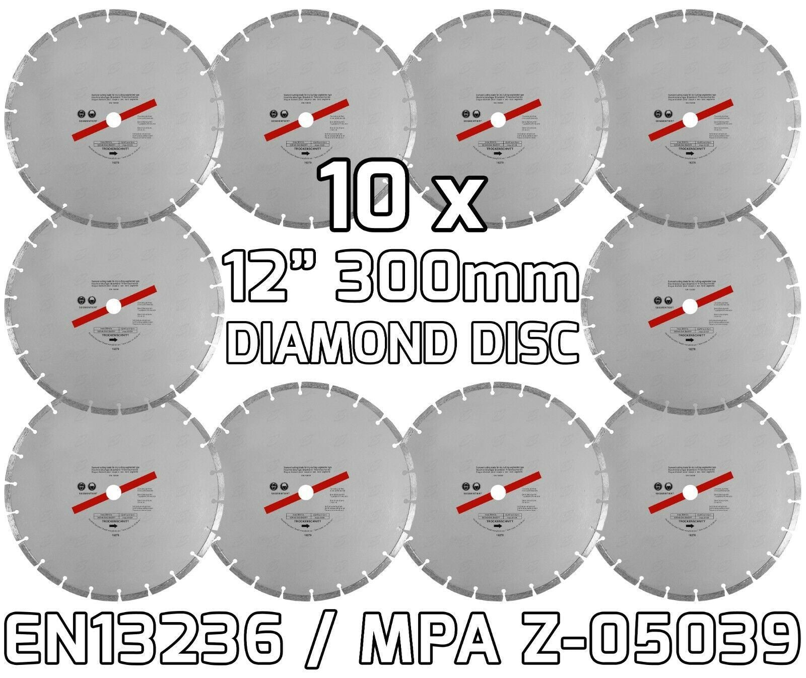 BLUESPOT 12" ( 300MM ) DIAMOND CUTTING DISC ( x 10 )