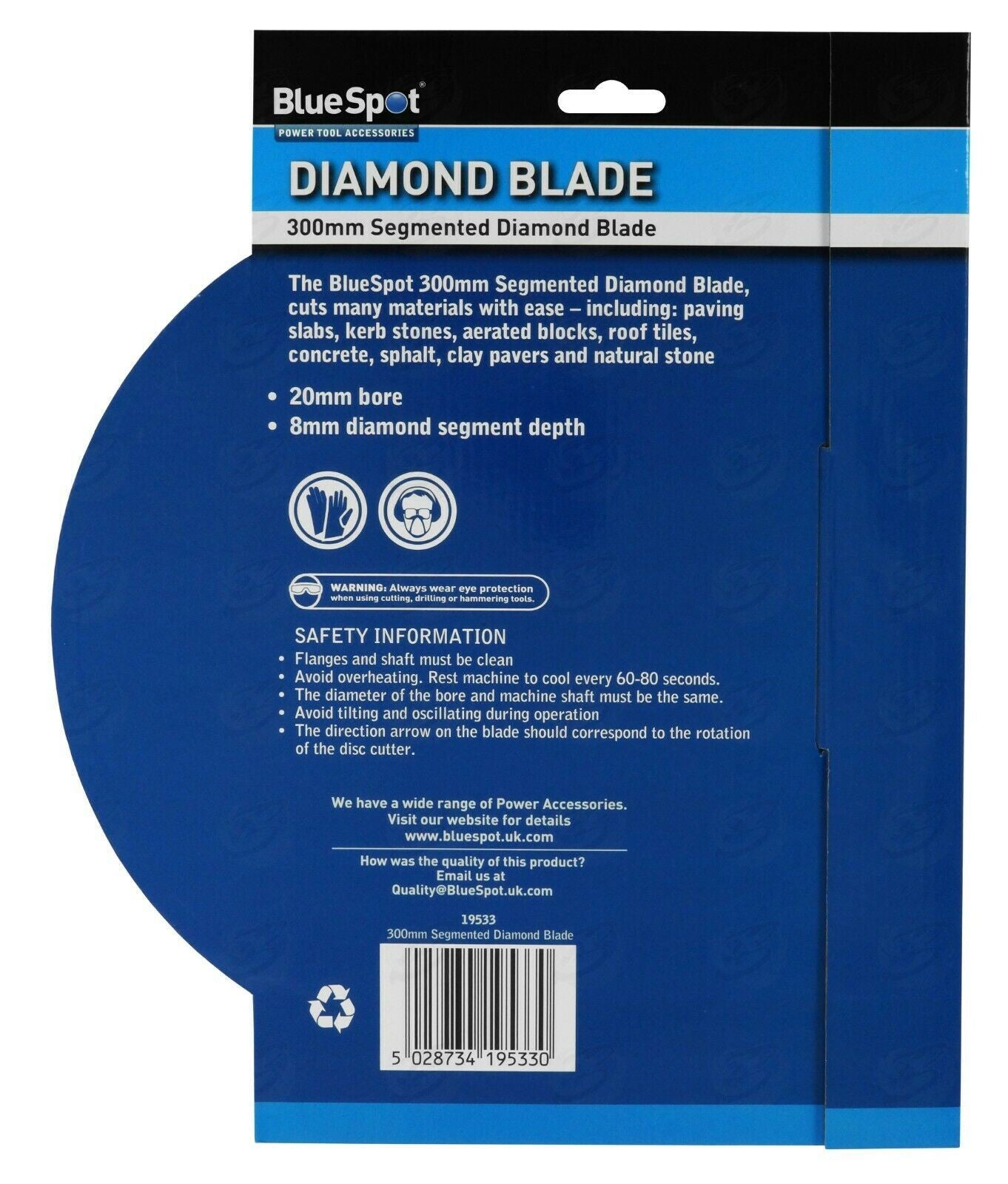 BLUESPOT 12" ( 300MM ) DIAMOND CUTTING DISC ( x 10 )