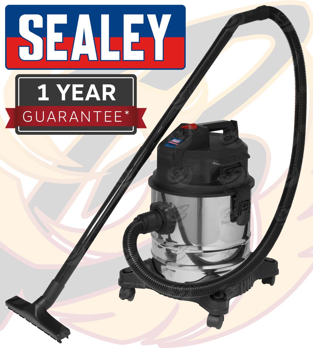 SEALEY WET AND DRY VACUUM CLEANER 20L 1000W / 240V WATER DIRT CARPET WASHER