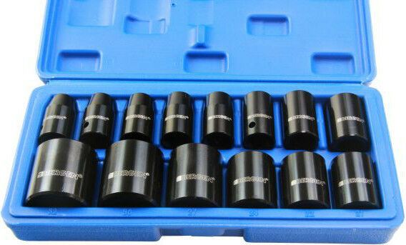 US PRO 14PCS 1/2" DRIVE 6 POINT SHALLOW IMPACT SOCKETS 10MM - 32MM