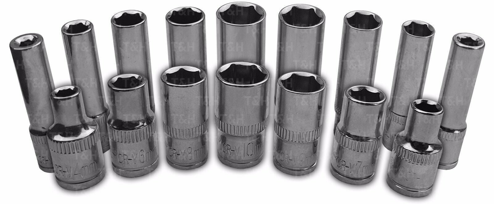 US PRO 24PCS 1/4" DRIVE 6 POINT SOCKET SET 4MM - 13MM