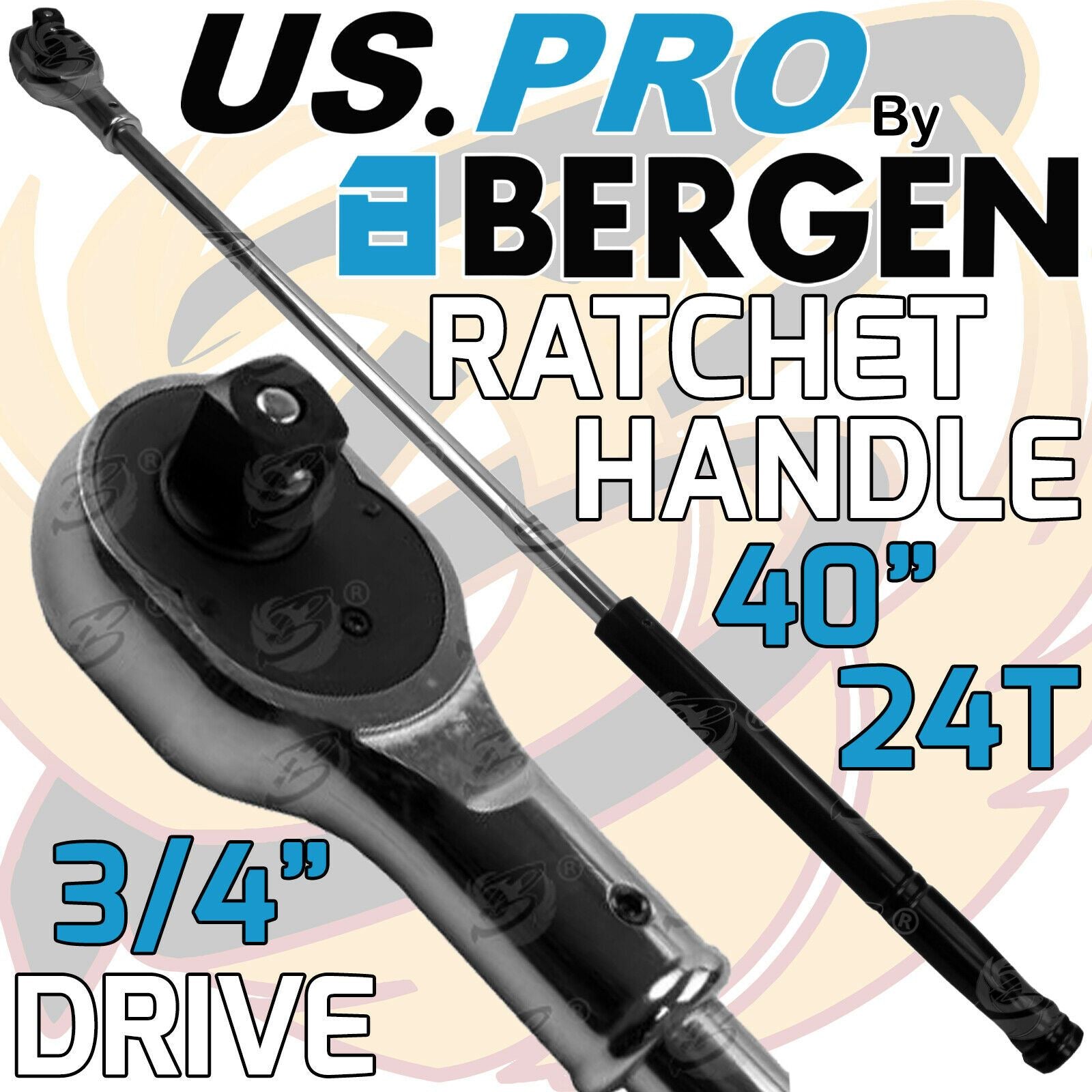 US PRO 3/4" DRIVE 24 TOOTH 1000MM LONG RATCHET HANDLE