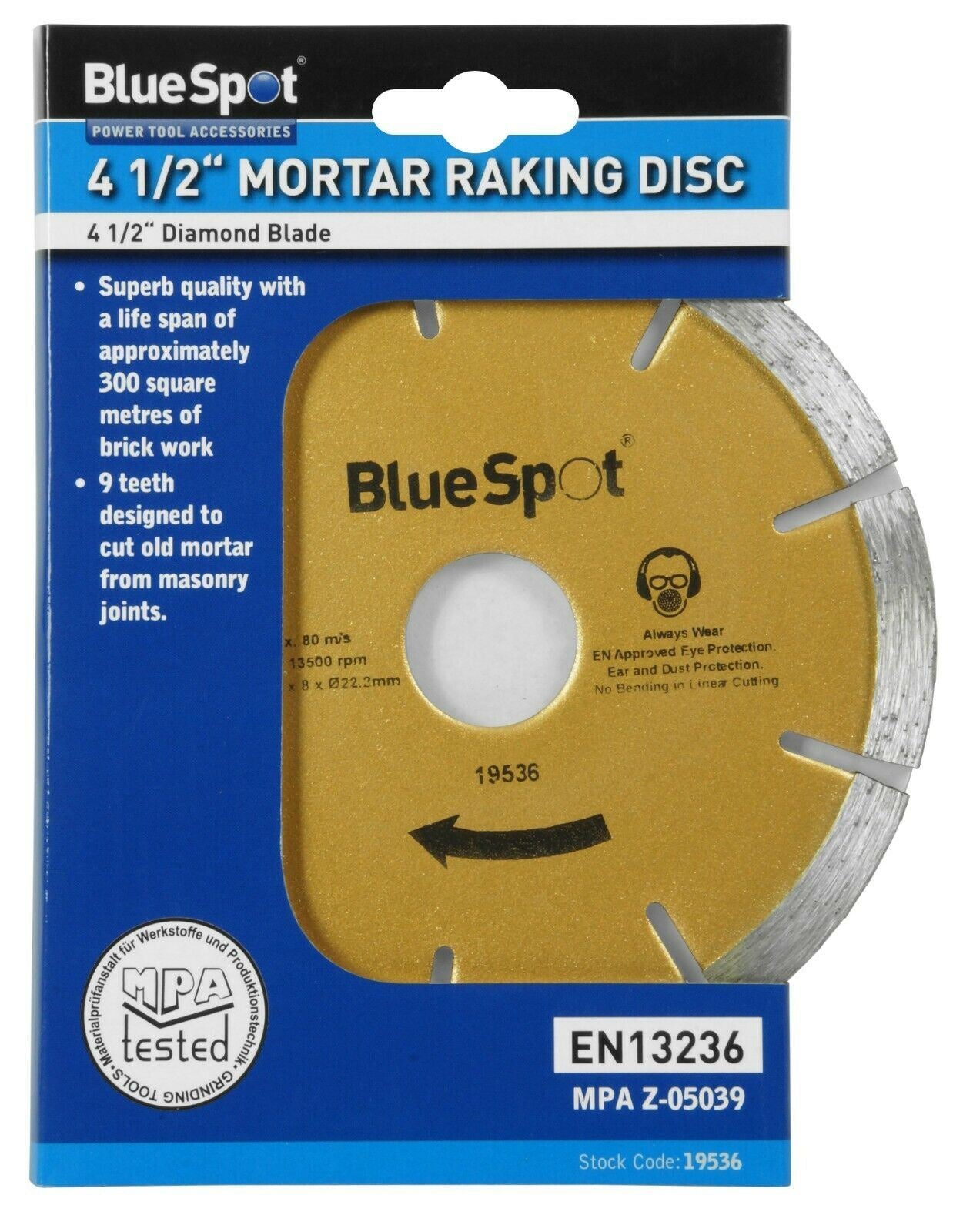 BLUESPOT 4.5" ( 115MM ) DIAMOND MORTAR RAKING DISC ( x 1 )