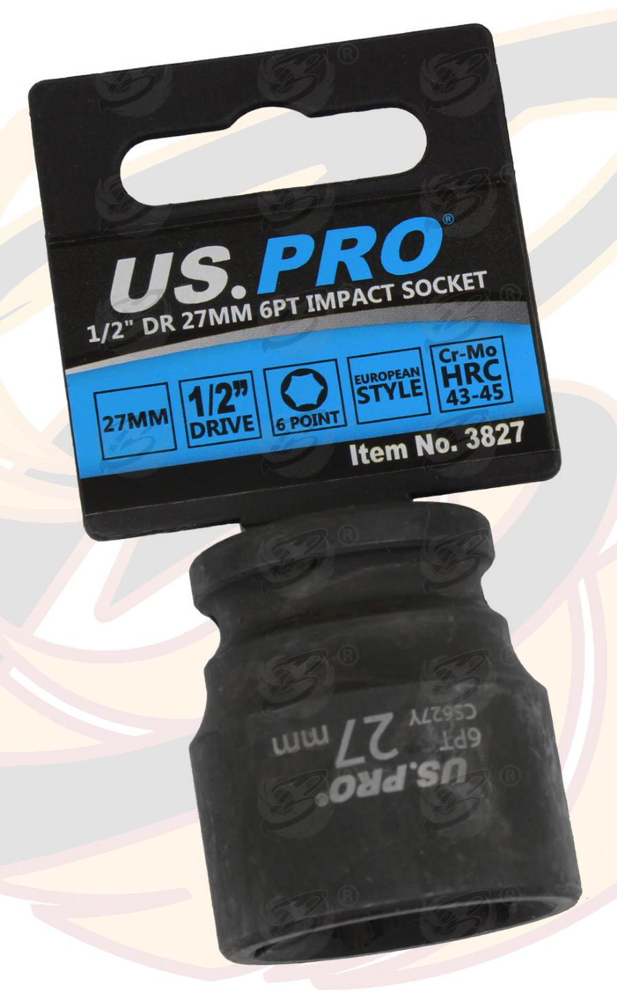 US PRO 27MM 1/2" DRIVE 6 POINT SHALLOW IMPACT SOCKET ( SINGLE )