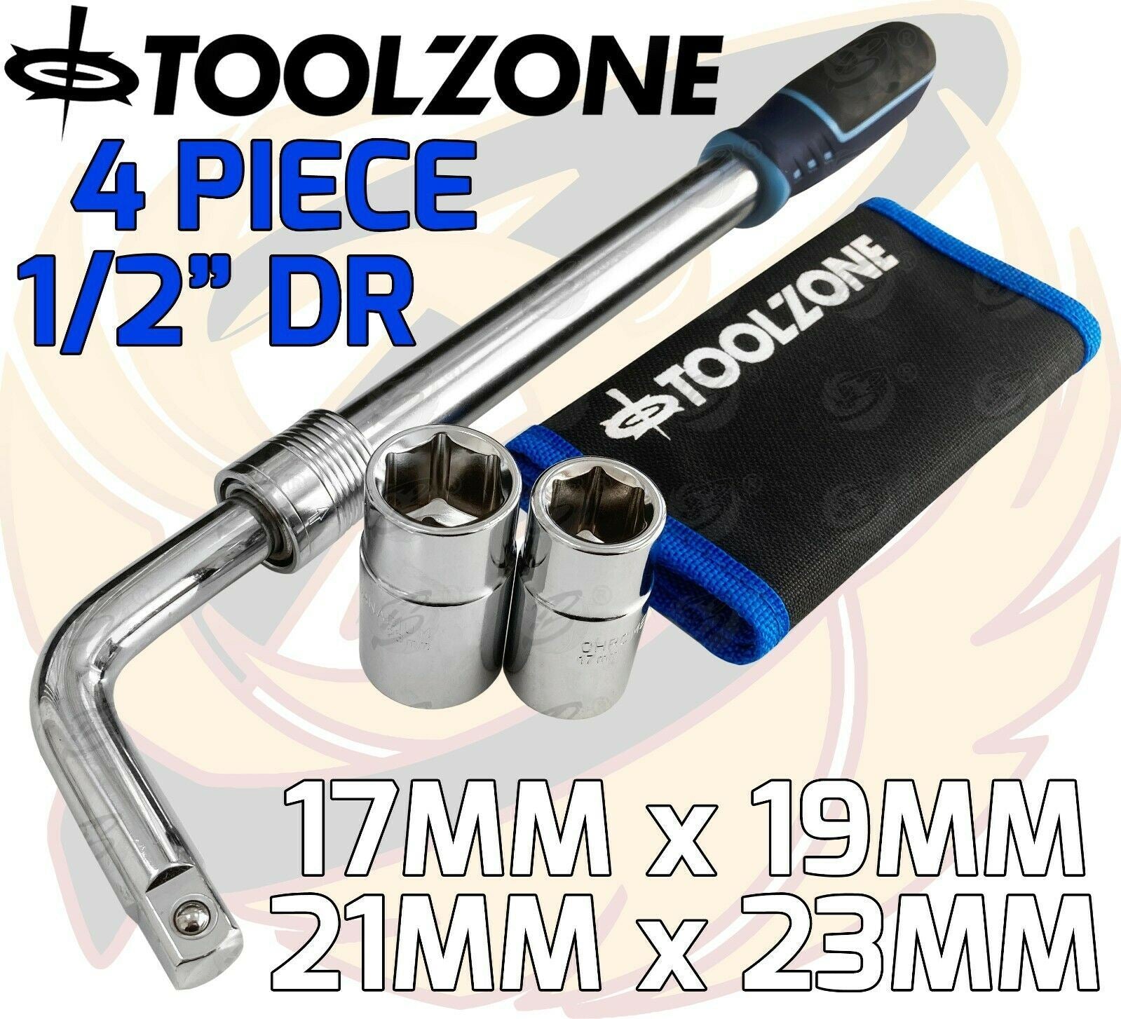 TOOLZONE 1/2" DRIVE EXTENDABLE TYRE WRENCH 17MM - 23MM