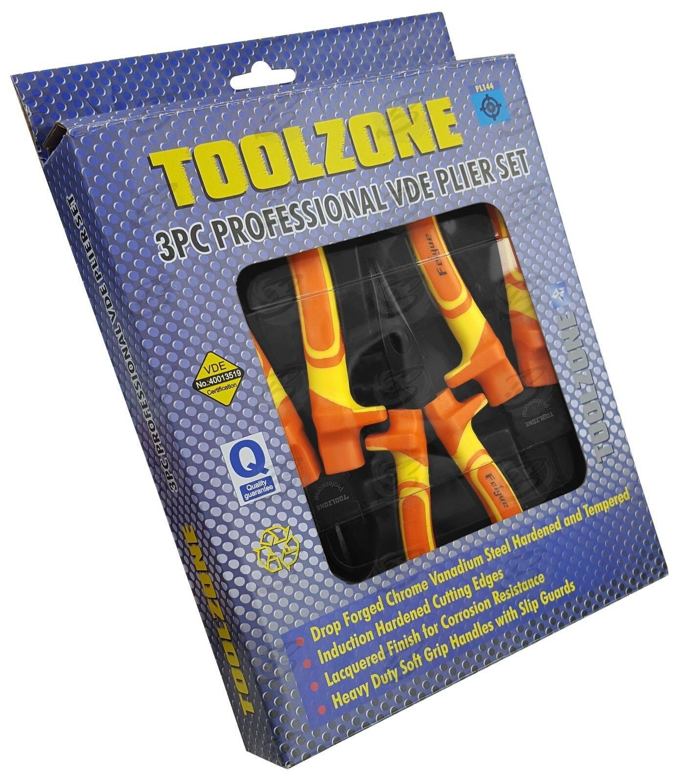 TOOLZONE 3PCS VDE PLIER SET