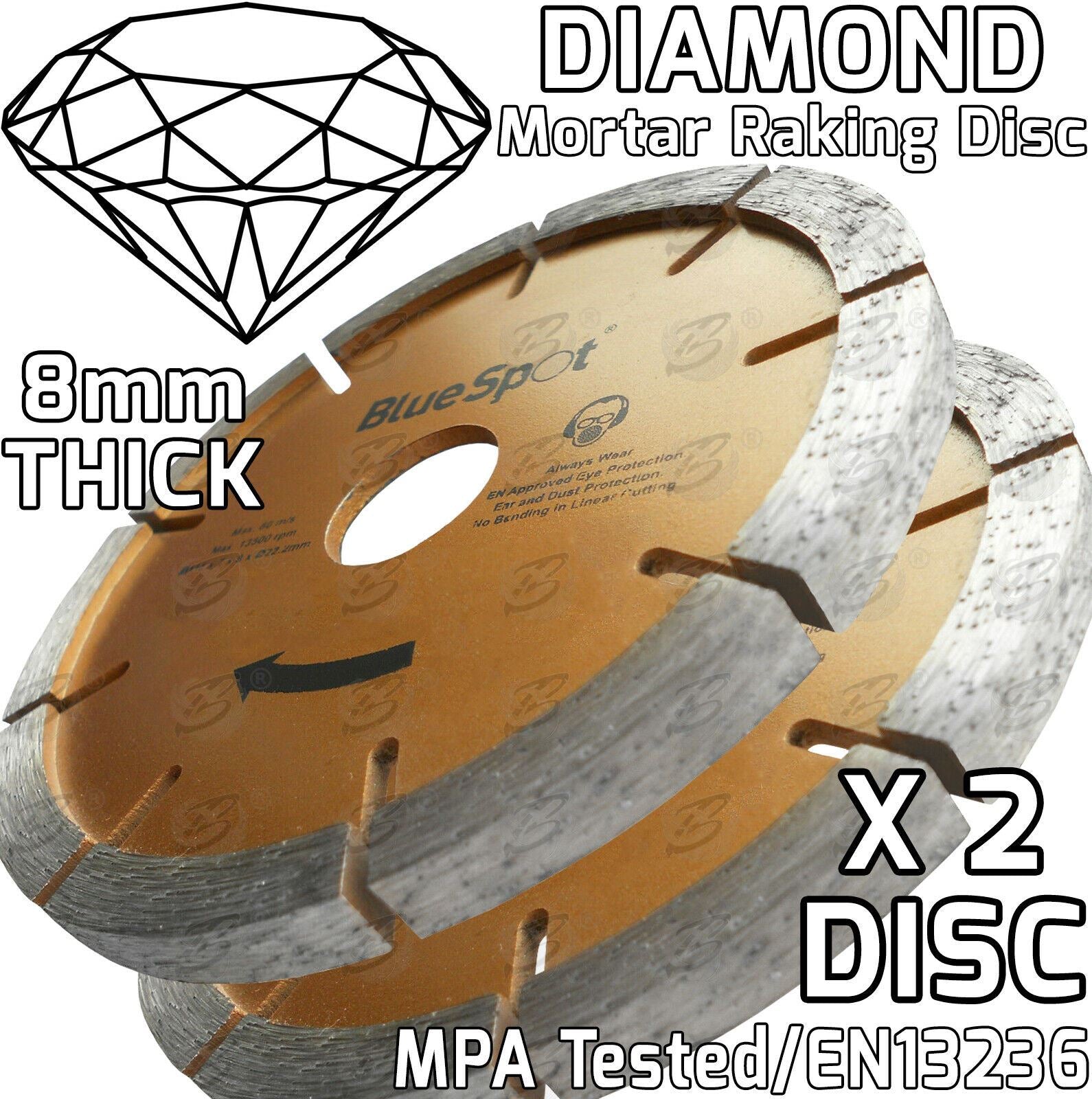 BLUESPOT 4.5" ( 115MM ) DIAMOND MORTAR RAKING DISC ( x 2 )