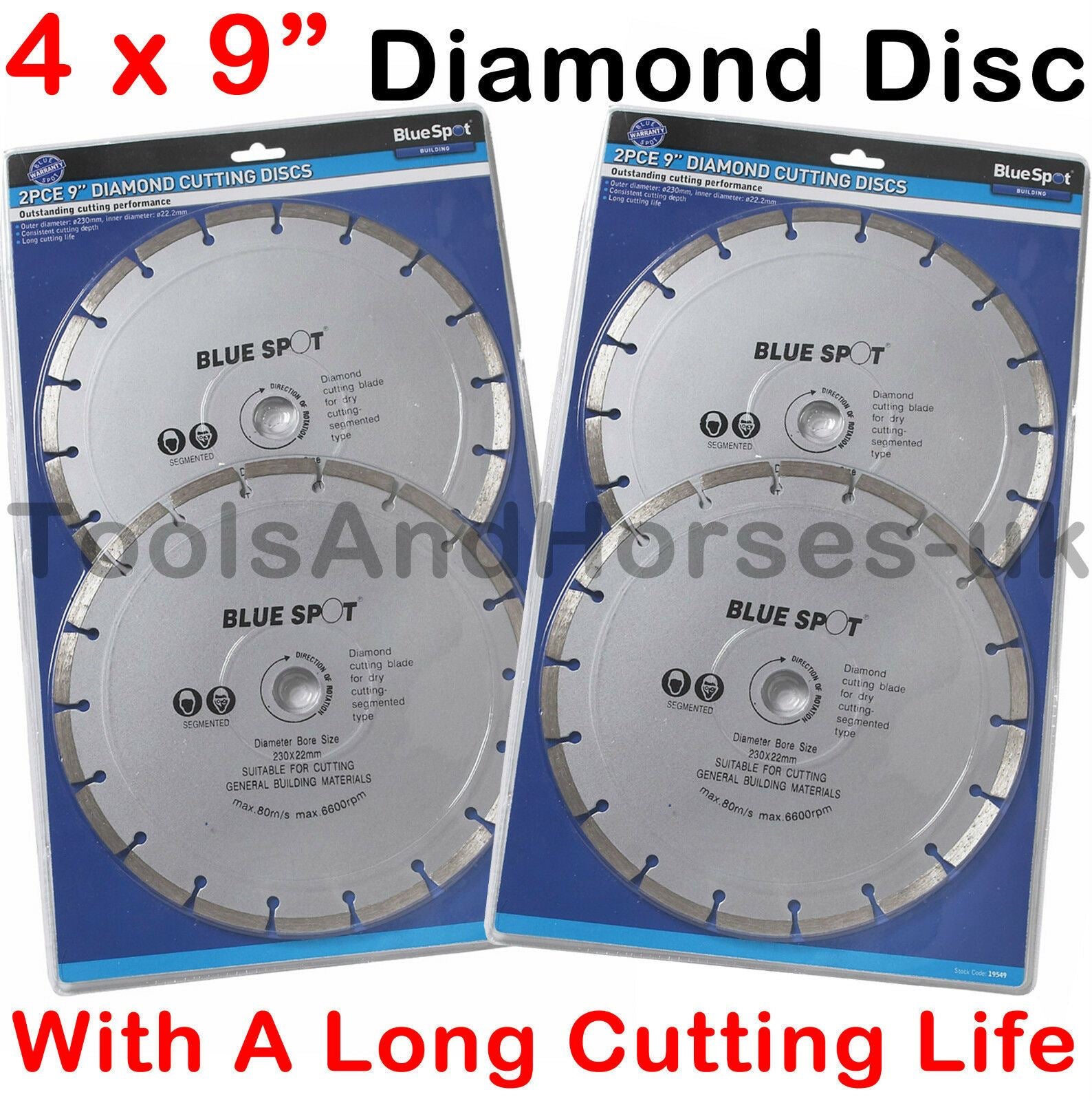 BLUESPOT 4PCS 9" ( 230MM ) DIAMOND CUTTING DISCS