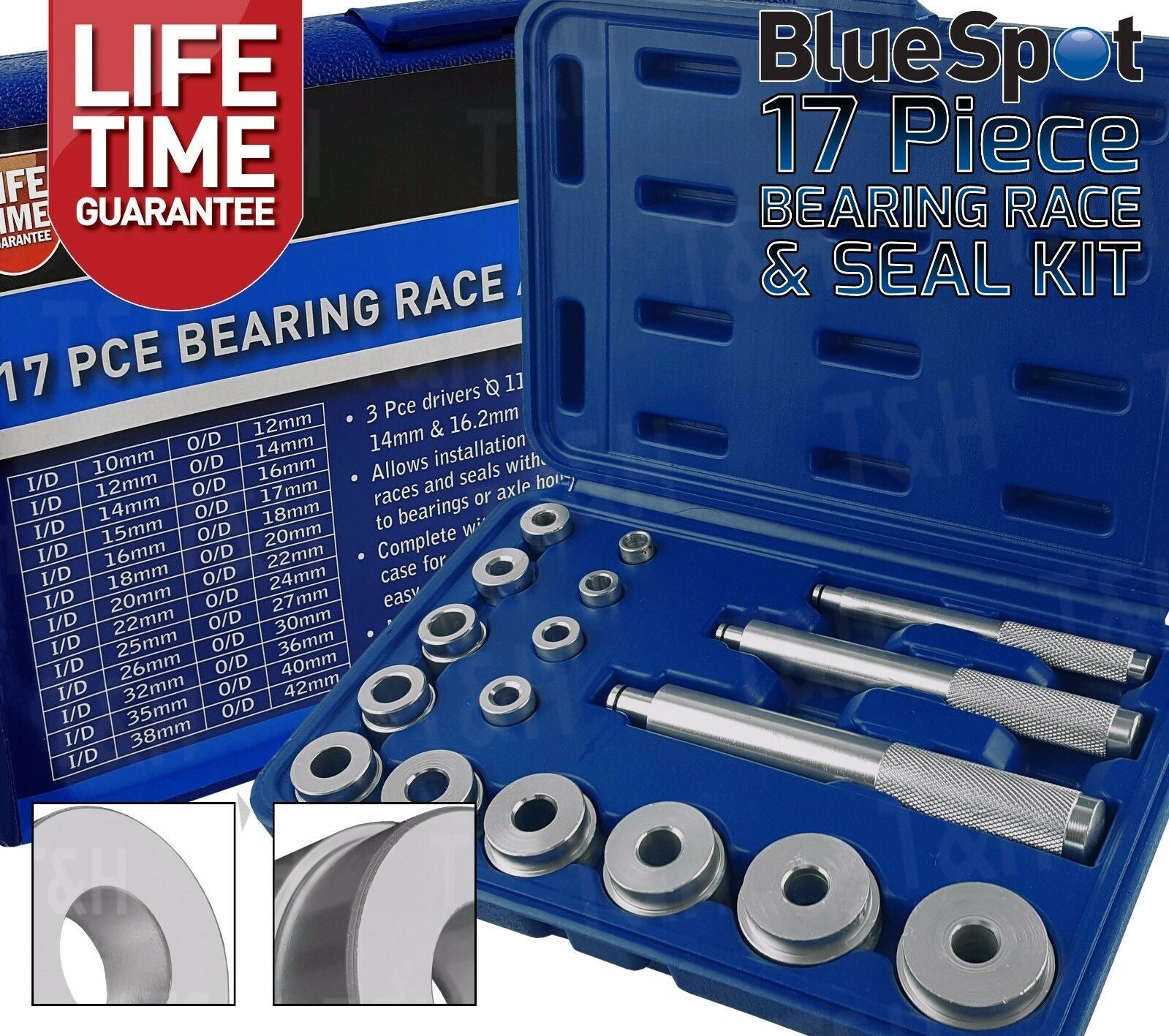 BLUESPOT 17PCS ALUMINIUM BEARING RACE & SEAL DRIVER KIT