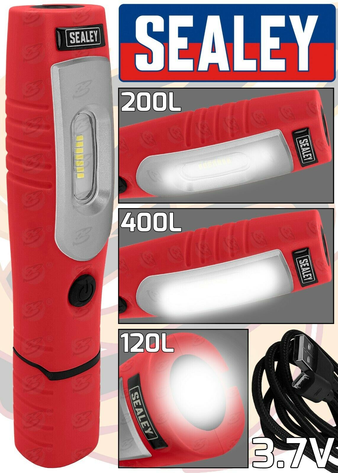 SEALEY RECHARGEABLE SMD LED LI - ION WORK LIGHT ( RED )