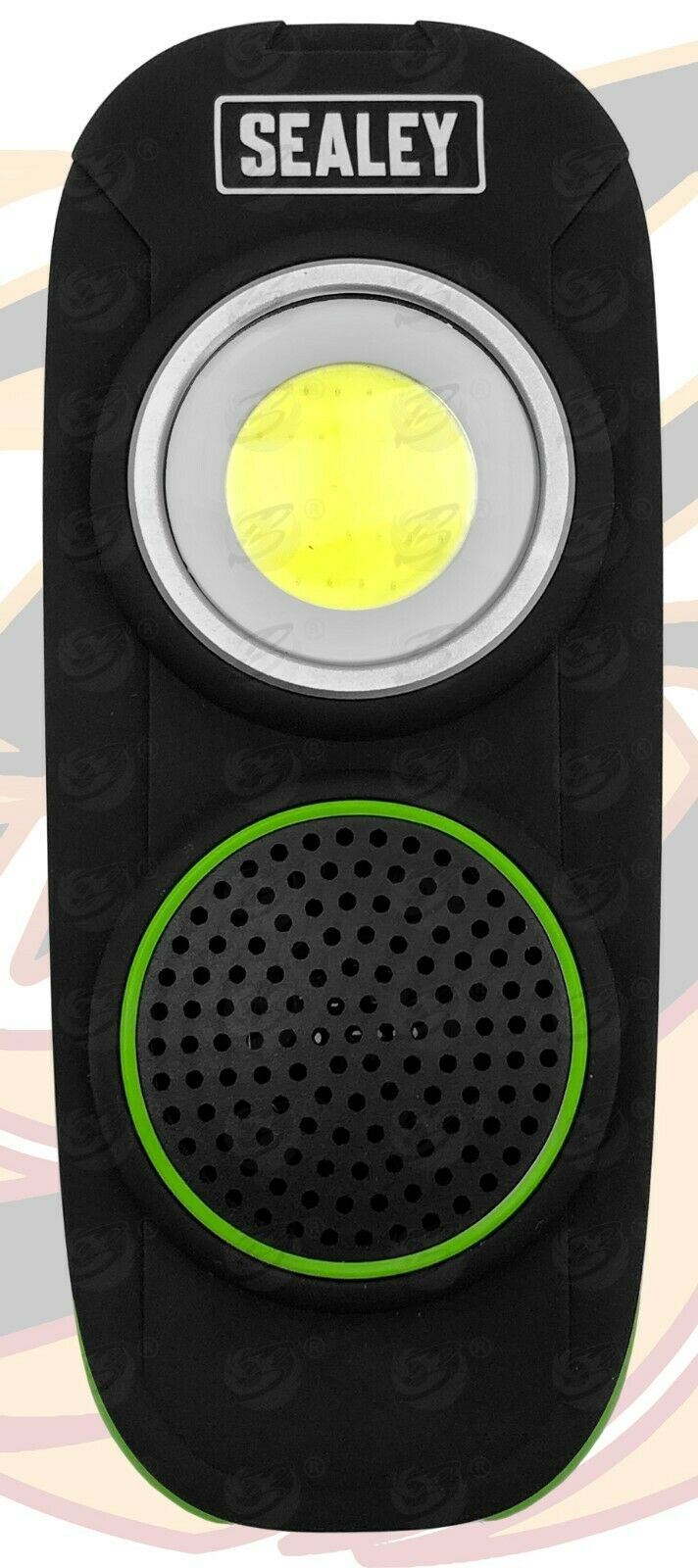 SEALEY COB LED Work Light Torch Li-Ion Rechargeable Wireless Bluetooth Speaker