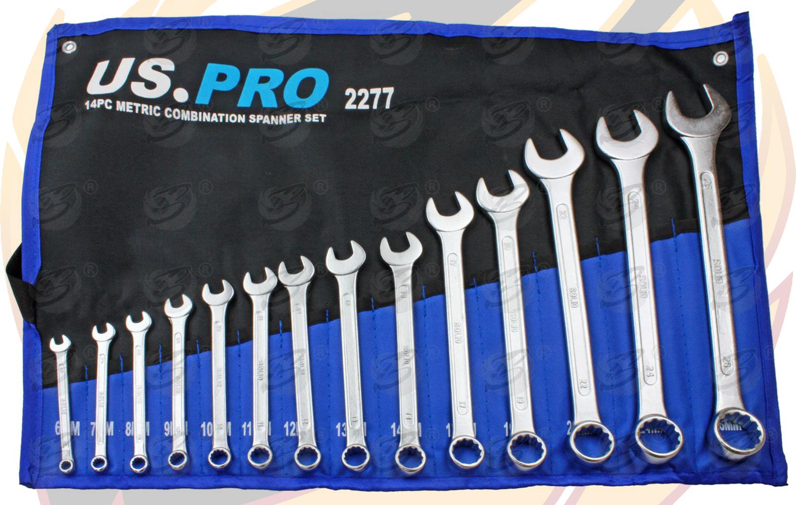 US PRO 14PCS COMBINATION SPANNER SET 6MM - 26MM