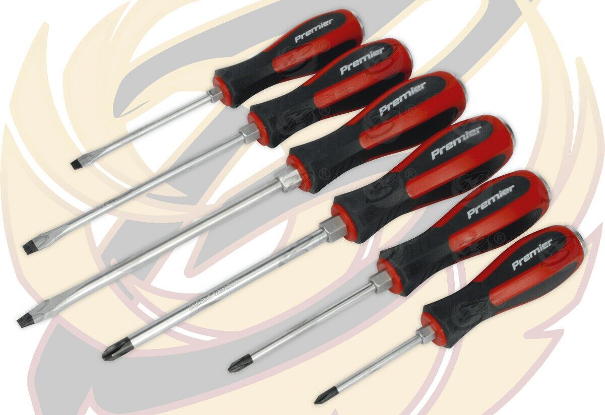 SEALEY 6PCS MAGNETIC GO THROUGH SCREWDRIVER SET ( SLOTTED - PHILLIPS )