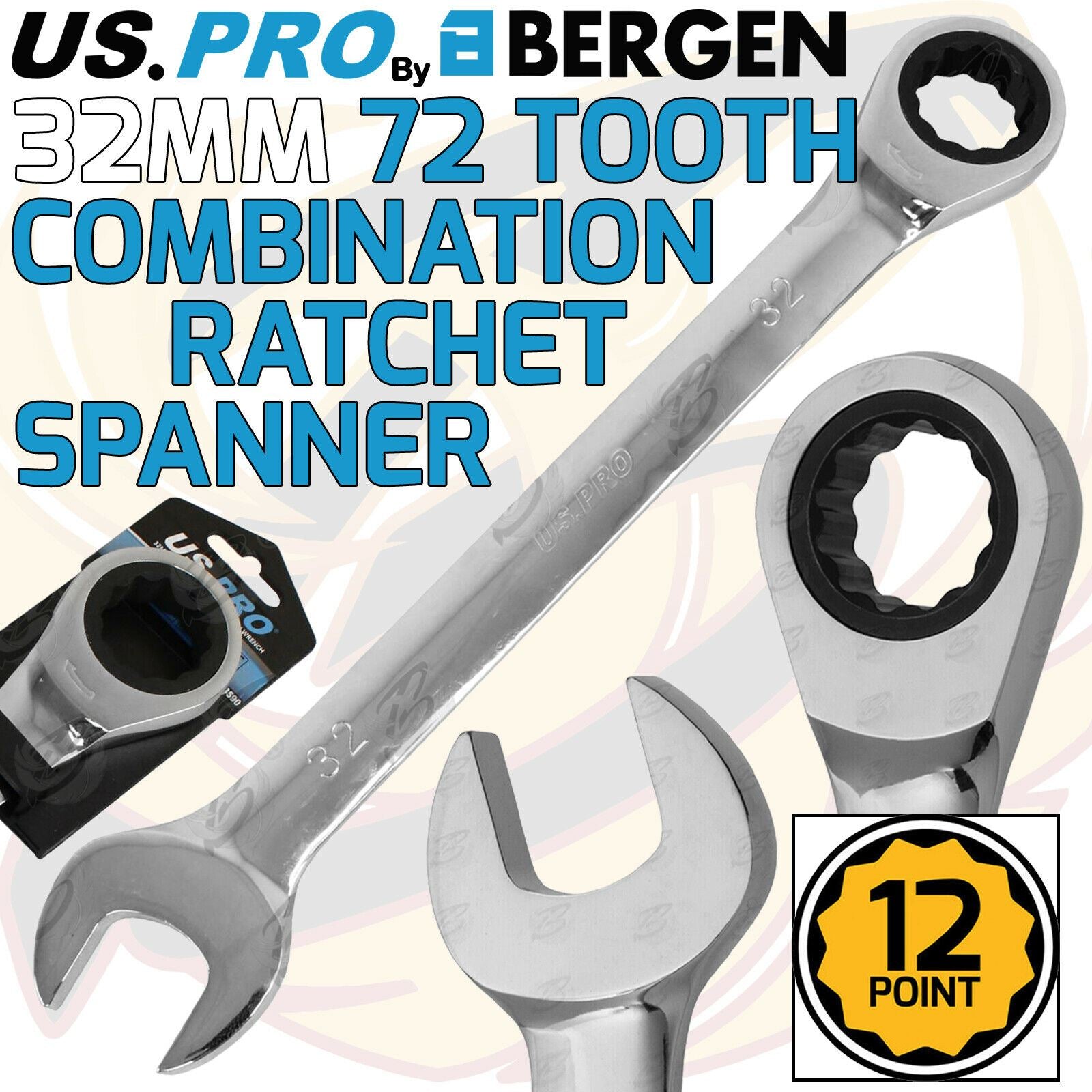 US PRO 32MM 72 TOOTH RATCHET SPANNER