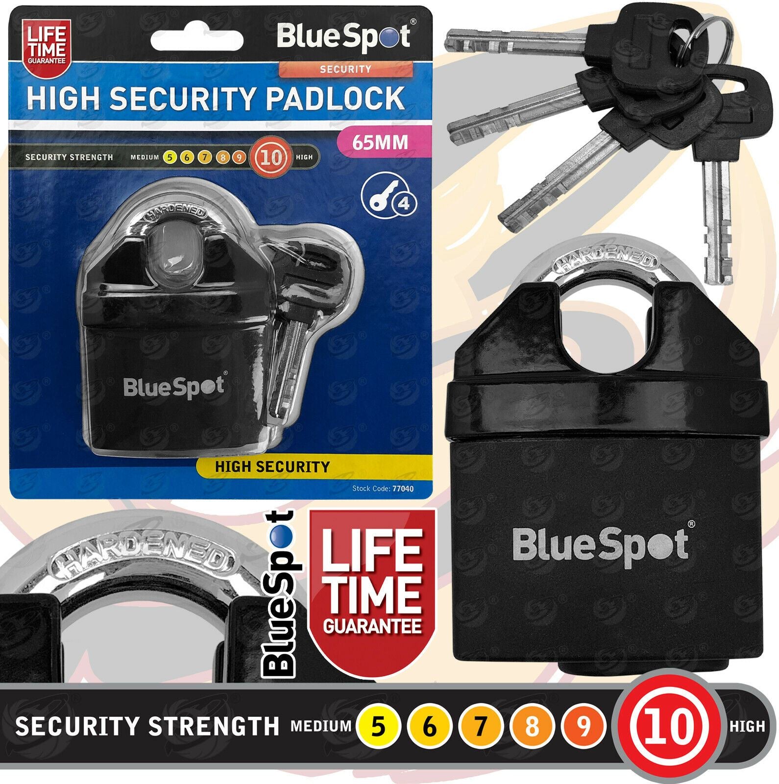 BLUESPOT 65MM HIGH SECURITY PADLOCK