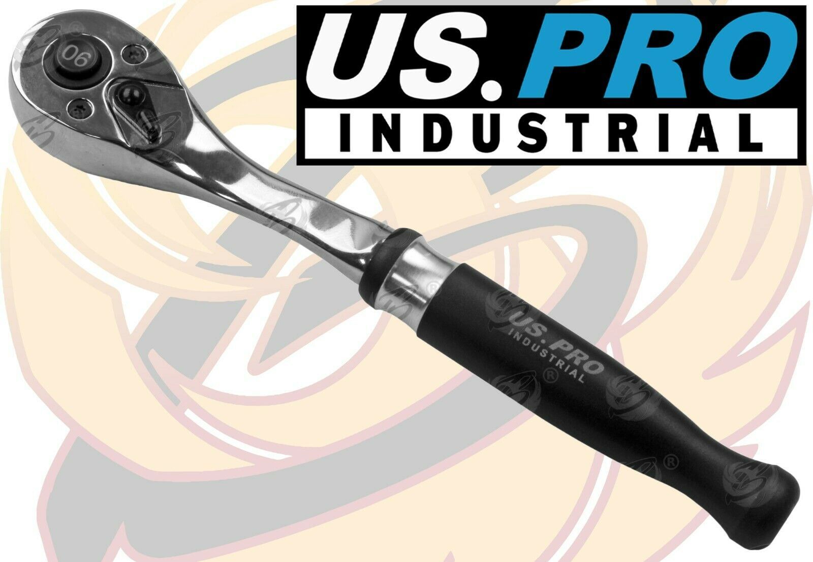 US PRO INDUSTRIAL 3/8" DRIVE 90 TOOTH CURVED RATCHET HANDLE