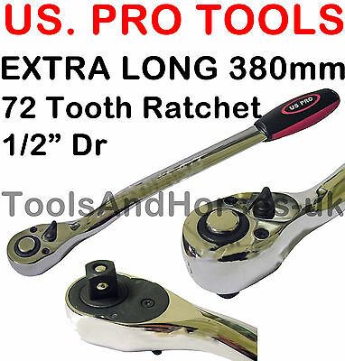 US PRO 1/2" DRIVE 72 TOOTH 380MM EXTRA LONG CURVED RATCHET