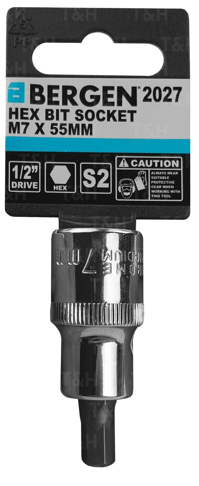 US PRO H7 1/2" DRIVE 55MM LONG HEX BIT SOCKET ( SINGLE )